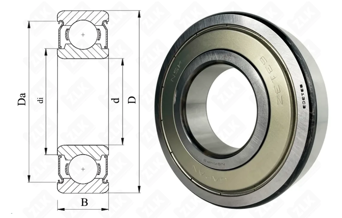 Подшипник шариковый 80313 (6313ZZCMC3) 65×140×33 мм NSK оригинал