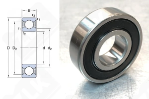 Подшипник 180202 (6202DDU) радиальный шариковый 15-35-11 мм