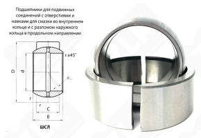 Подшипник ШСЛ90 (GE90ES) шарнирный 90-130-50/60 мм