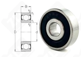 Подшипник 180027 (6272RS) радиальный шариковый 7-22-7 мм