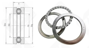 Подшипник 8124 (51124) упорный шариковый 120-155-25 мм