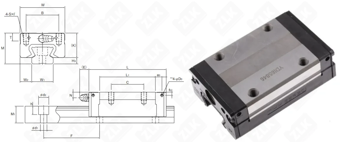 Каретка линейная SSR20XWSS (CK-GK) ×× мм ZLK
