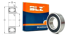 Подшипник шариковый (60/22) 22×44×12 мм SLZ