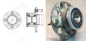 Подшипниковый ступичный узел JWB3058 радиально-упорный шариковый 30-69,5-55 мм