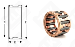 Подшипник K19x25x16 радиальный игольчатый 19-25-16 мм