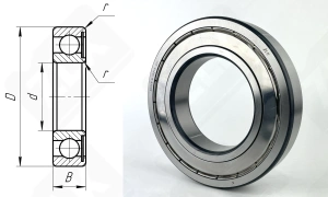 Подшипник 80219 Ш (6219ZZ) радиальный шариковый 95-170-32 мм