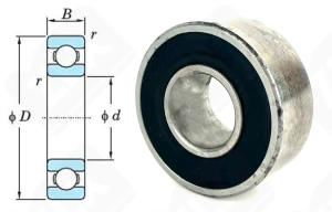 Подшипник 80503 (62203ZZ) радиальный шариковый 17-40-16 мм