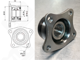 Подшипник ступичный узел 2DUF054N2B радиально-упорный шариковый 54-132-51 мм