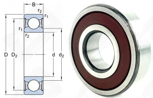 Подшипник 180305 (6305DDUC3) радиальный шариковый 25-62-17 мм