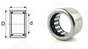Подшипник HK1614 RS радиальный игольчатый 16-22-14 мм
