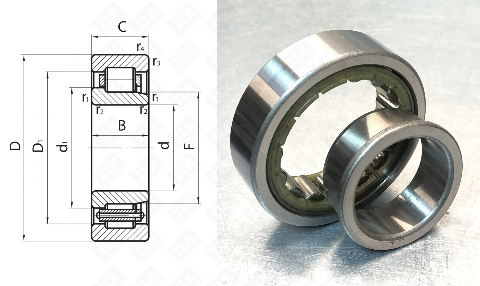 Подшипник роликовый 42506 (NJ 2206 ECP) 30×62×20 мм SKF оригинал
