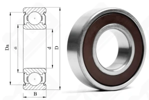 Подшипник 6202/16 2RS радиальный шариковый 16-35-11 мм