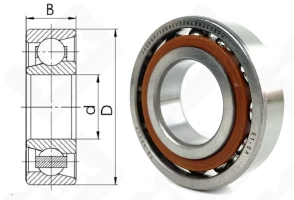 Подшипник 36206 E (7206CP) радиально-упорный шариковый 30-62-16 мм