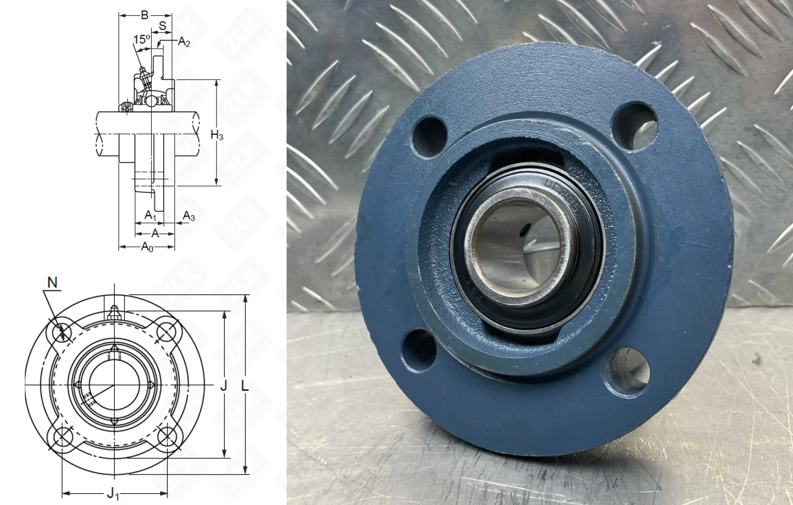 Подшипник корпусный 480205UCFC (UCFC205) 25×115×30 мм FBJ