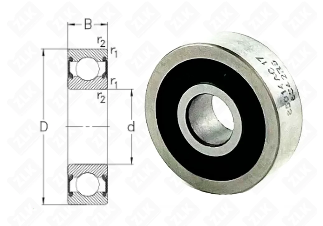 Подшипник шариковый 180014 (6042RS) 4×12×4 мм Россия