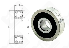 Подшипник 180014 (6042RS) радиальный шариковый 4-12-4 мм