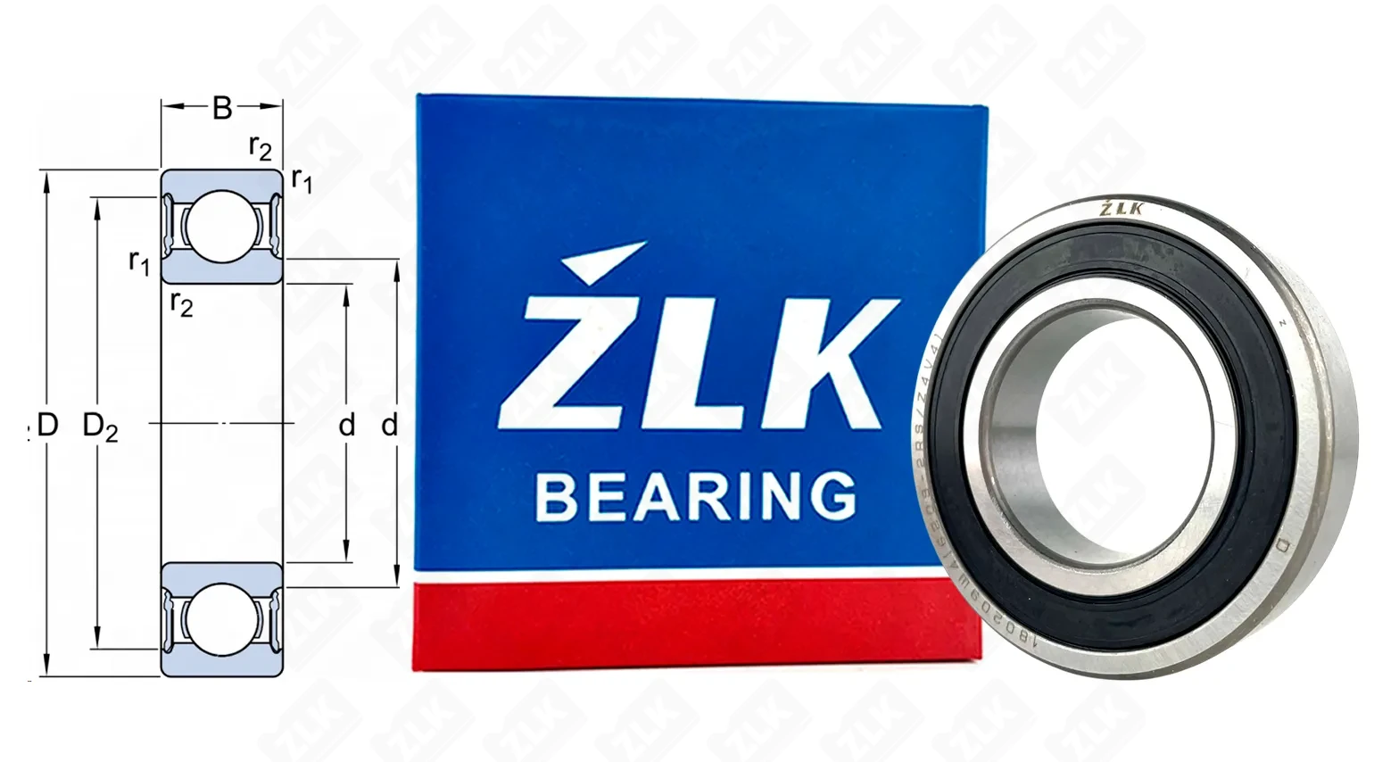 Подшипник шариковый 180209 Ш4 (62092RS) 45×85×19 мм ZLK