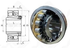 Подшипник 13634 Н (30) (22338ACKMBW33C3+H2338) радиальный роликовый самоустанавливающийся 170-400-132/169 мм