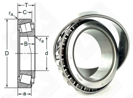 Подшипник 3007112 (33012) радиально-упорный роликовый конический 60-95-27 мм