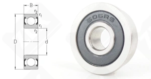 Подшипник 180016 (F6062RS) радиальный шариковый 6-17-6 мм