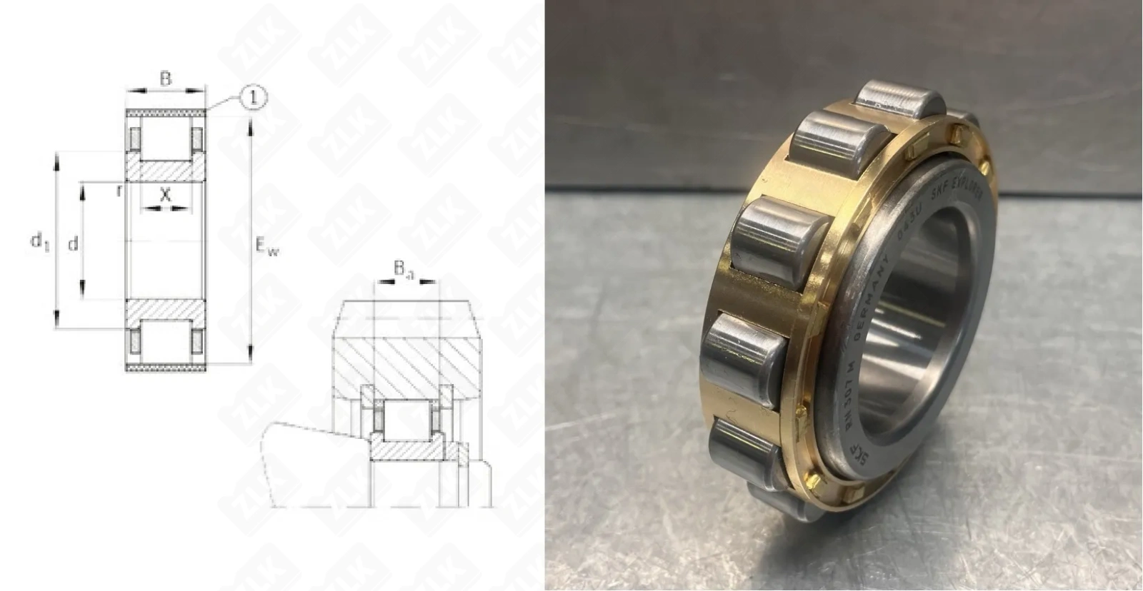 Подшипник роликовый 502307Л (RN307M) 35×80×21 мм SKF оригинал
