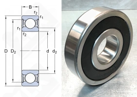 Подшипник 180408 (64082RS) радиальный шариковый 40-110-27 мм