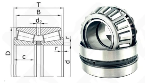 Подшипник KH913849/KH913810/DB радиально-упорный роликовый конический 69,85-146,05-39,688 мм