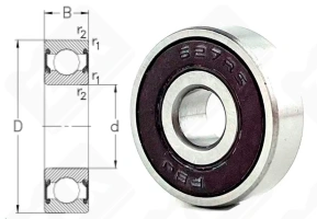 Подшипник 180027 (6272RS) радиальный шариковый 7-22-7 мм