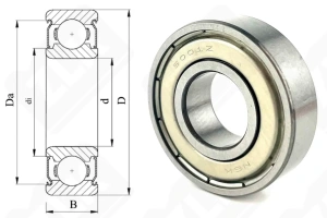 Подшипник шариковый 80101 (6001 ZZ) 12×28×8 мм