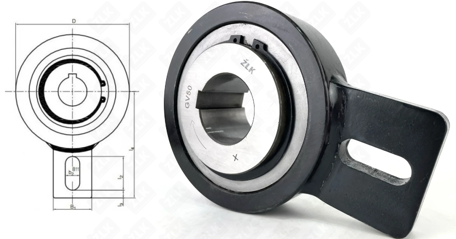 Подшипник шариковый GV50 (AV50) (AV50) 50×155×80 мм ZLK