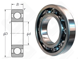 Подшипник 207 (6207T) радиальный шариковый 35-72-17 мм