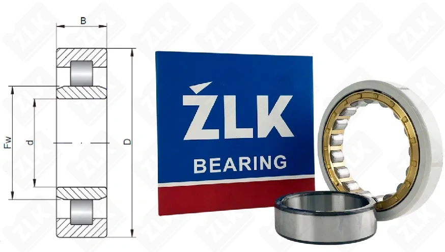 Подшипник роликовый 32218 Л (NU218ECM/C3VL0241) 90×160×30 мм ZLK