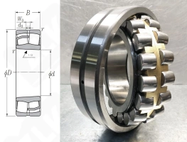 Подшипник 113520 H (22220KMBW33) радиальный роликовый самоустанавливающийся 100-180-46 мм
