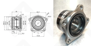 Подшипниковый ступичный узел 42409-42010T радиально-упорный шариковый 38-79-58 мм