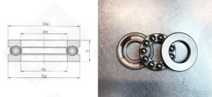 Подшипник 8305 (51305) упорный шариковый 25-52-18 мм