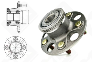 Подшипниковый ступичный узел HUB215-9 (BR930382 HA590005 JWB-3059 713617960) радиально-упорный шариковый 30-71-56 мм
