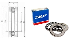 Подшипник шариковый 8206 (51206) 30×52×16 мм SKF оригинал