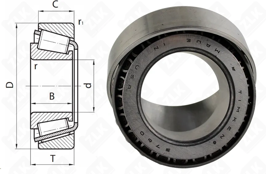 Подшипник роликовый (5735/5760) 76.2×135.73×44.45 мм Timken оригинал