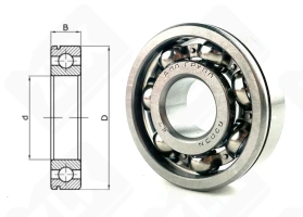 Подшипник 50303 (6303N) радиальный шариковый 17-47-14 мм