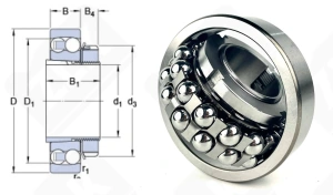 Подшипник 11308 (1309K+H309) радиальный шариковый 40-100-25/39 мм