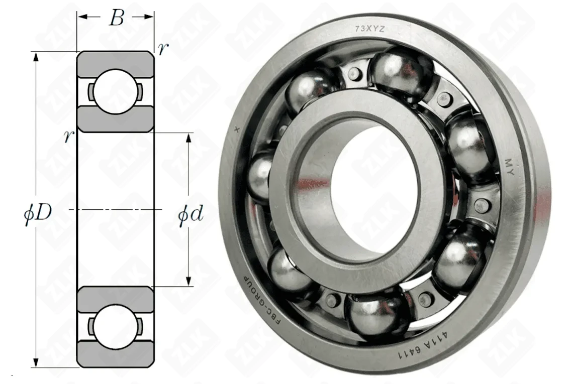 Подшипник шариковый 411 (6411) 55×140×33 мм FBC