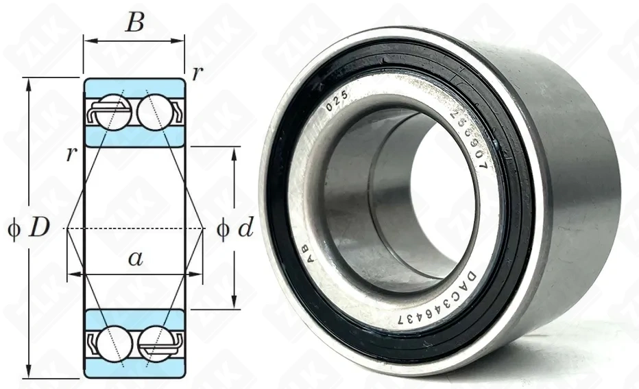 Подшипник шариковый 256907 (532066DA) 34×64×37 мм Tech Spin