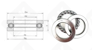 Подшипник 8108 (51108) упорный шариковый 40-60-13 мм