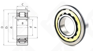 Подшипник 42317Л (NJ317M) радиальный роликовый 85-180-41 мм