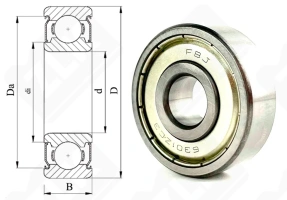 Подшипник 80301 (70) (6301ZZC3) радиальный шариковый 12-37-12 мм