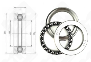 Подшипник 8110 (51110) упорный шариковый 50-70-14 мм