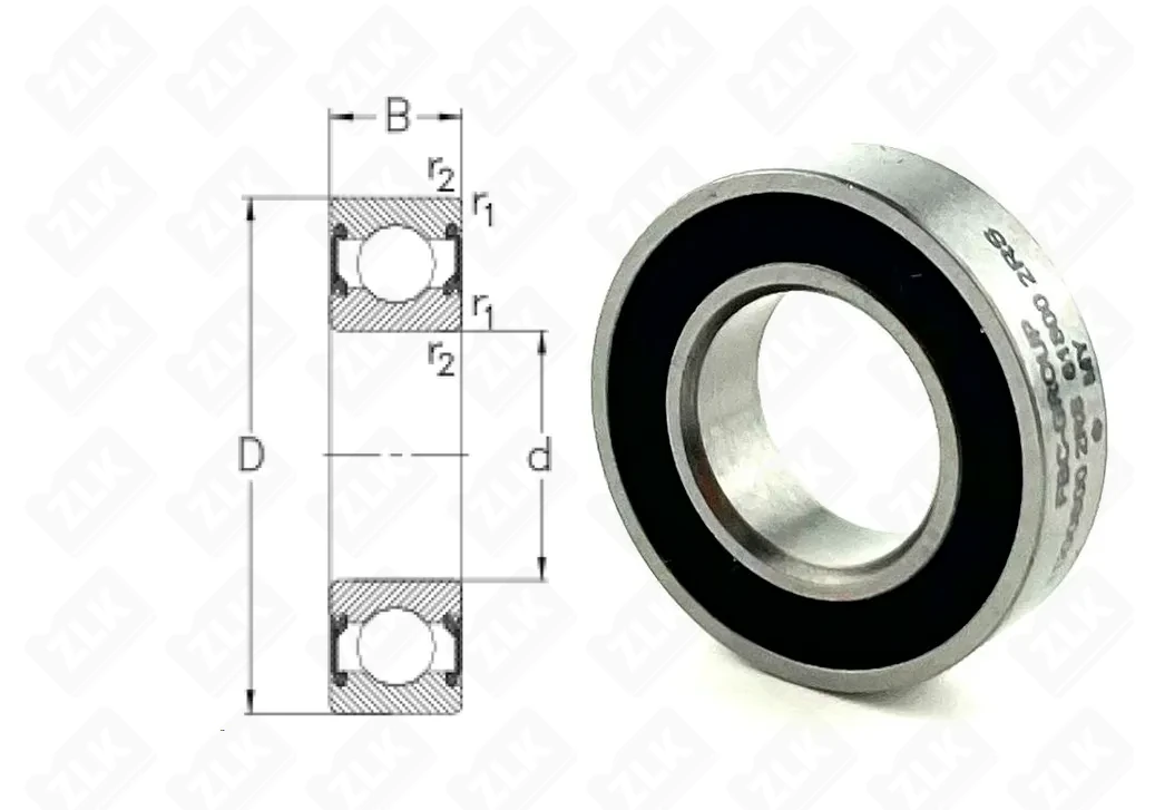 Подшипник шариковый 1000800 2RS (68002RS) 10×19×5 мм Россия