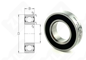 Подшипник 1000800 2RS (618002RS,68002RS) радиальный шариковый 10-19-5 мм
