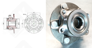 Подшипниковый ступичный узел 63BWKH04DY01ZA радиально-упорный шариковый 30-62-50 мм