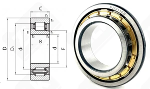 Подшипник 42511 Л (NJ2211EM) радиальный роликовый 55-100-25 мм